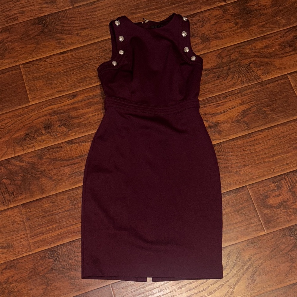 White House Black Market Deep Burgundy Midi Dress